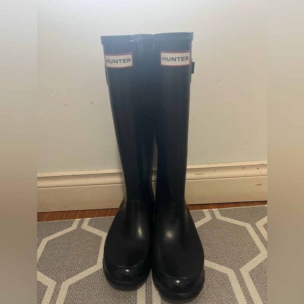 Hunter Black Wide Calf Waterproof Boots